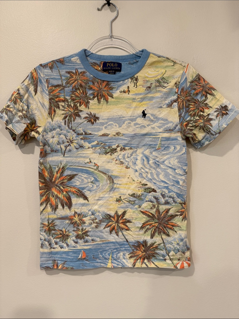 Polo by Ralph Lauren Multicolor Tropical Palm Print Tee 10/12